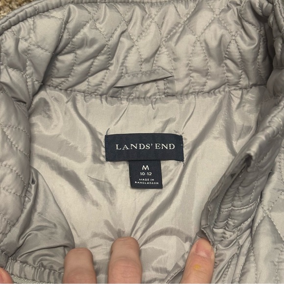 Lands' End Light Gray Quilted Jacket - Picture 7 of 12